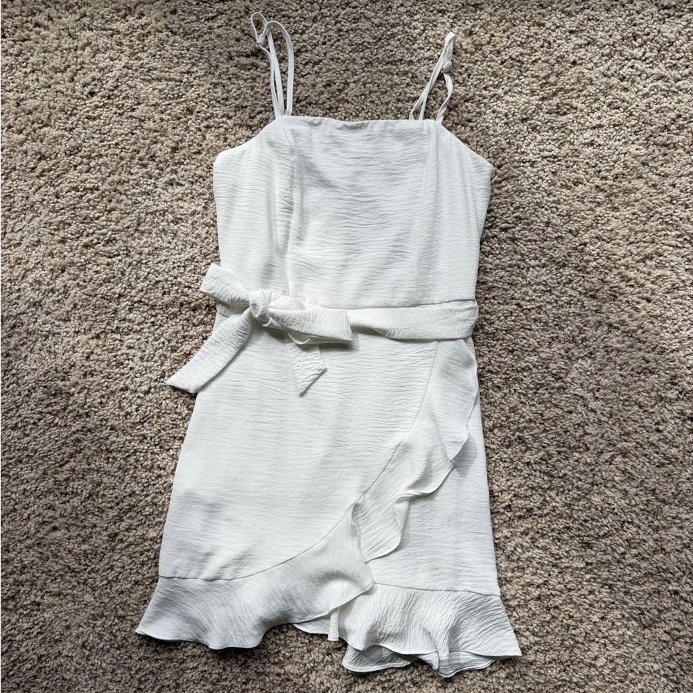 She + Sky White Tie Dress